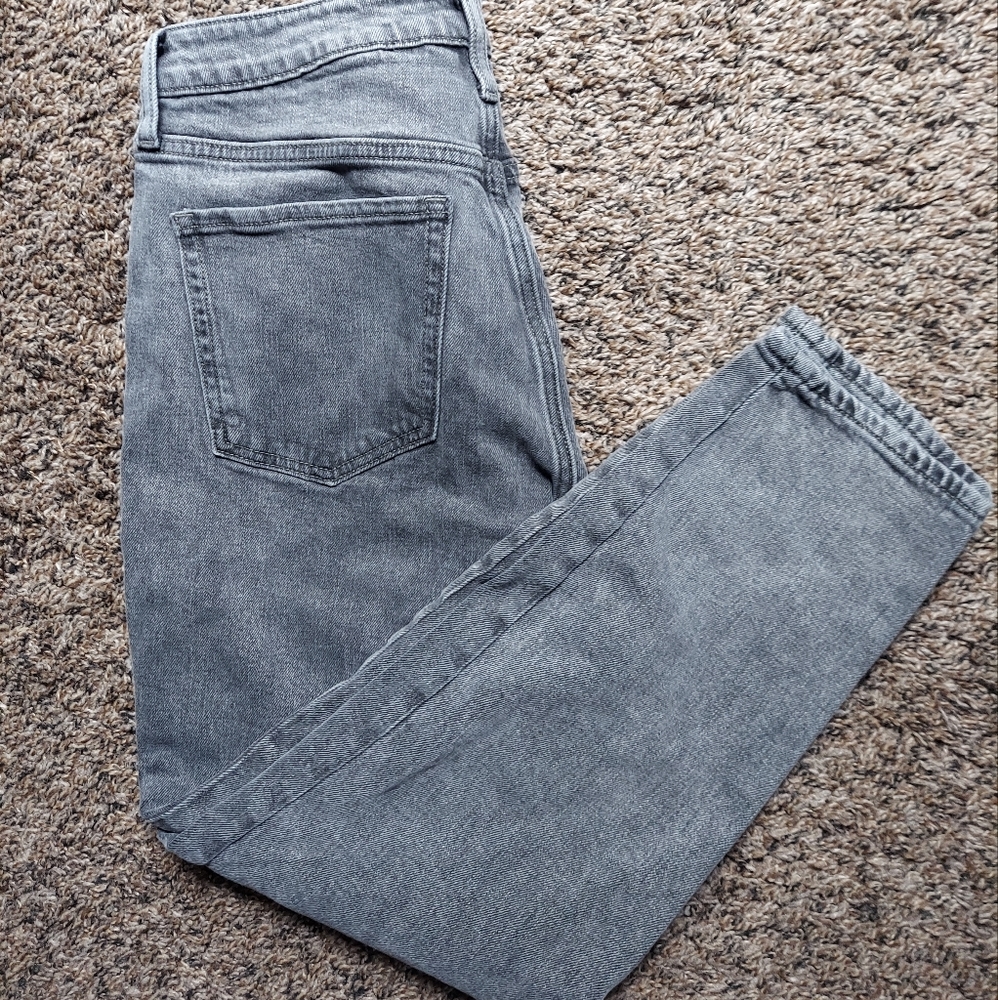 Gray Old Navy Straight High Rise Jeans
